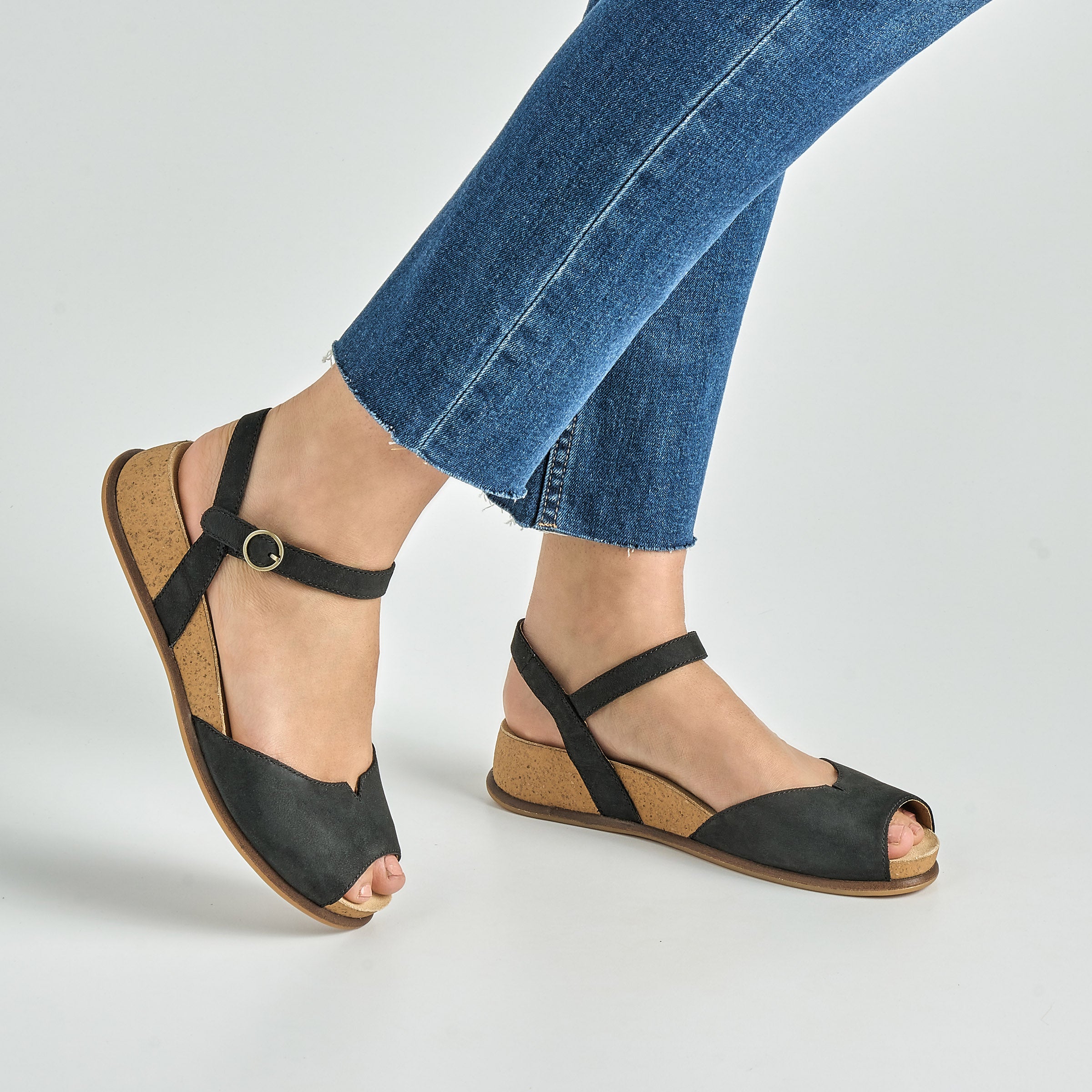 Black Milled Nubuck Leather Shoes