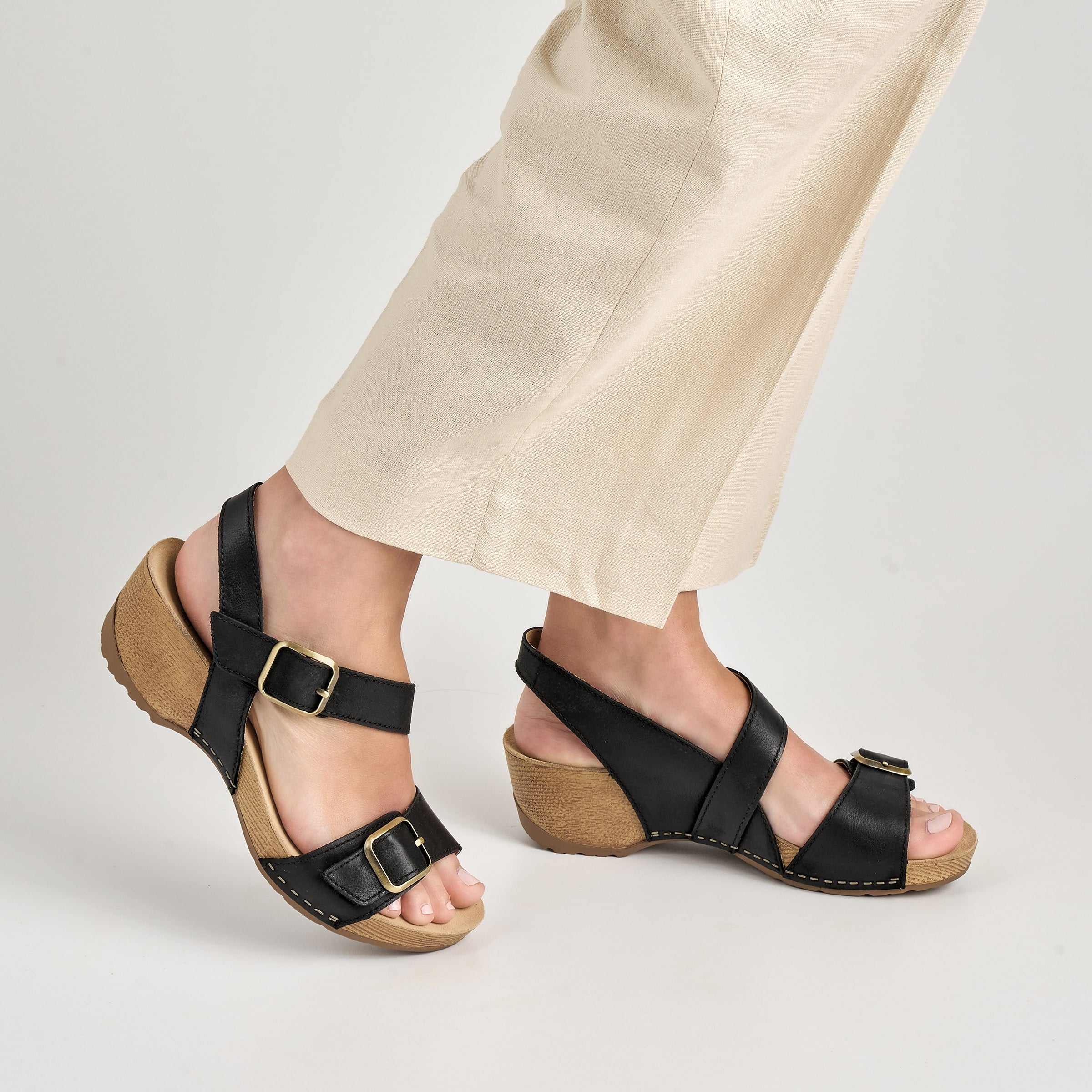 Black Burnished Nubuck Trinity Shoes