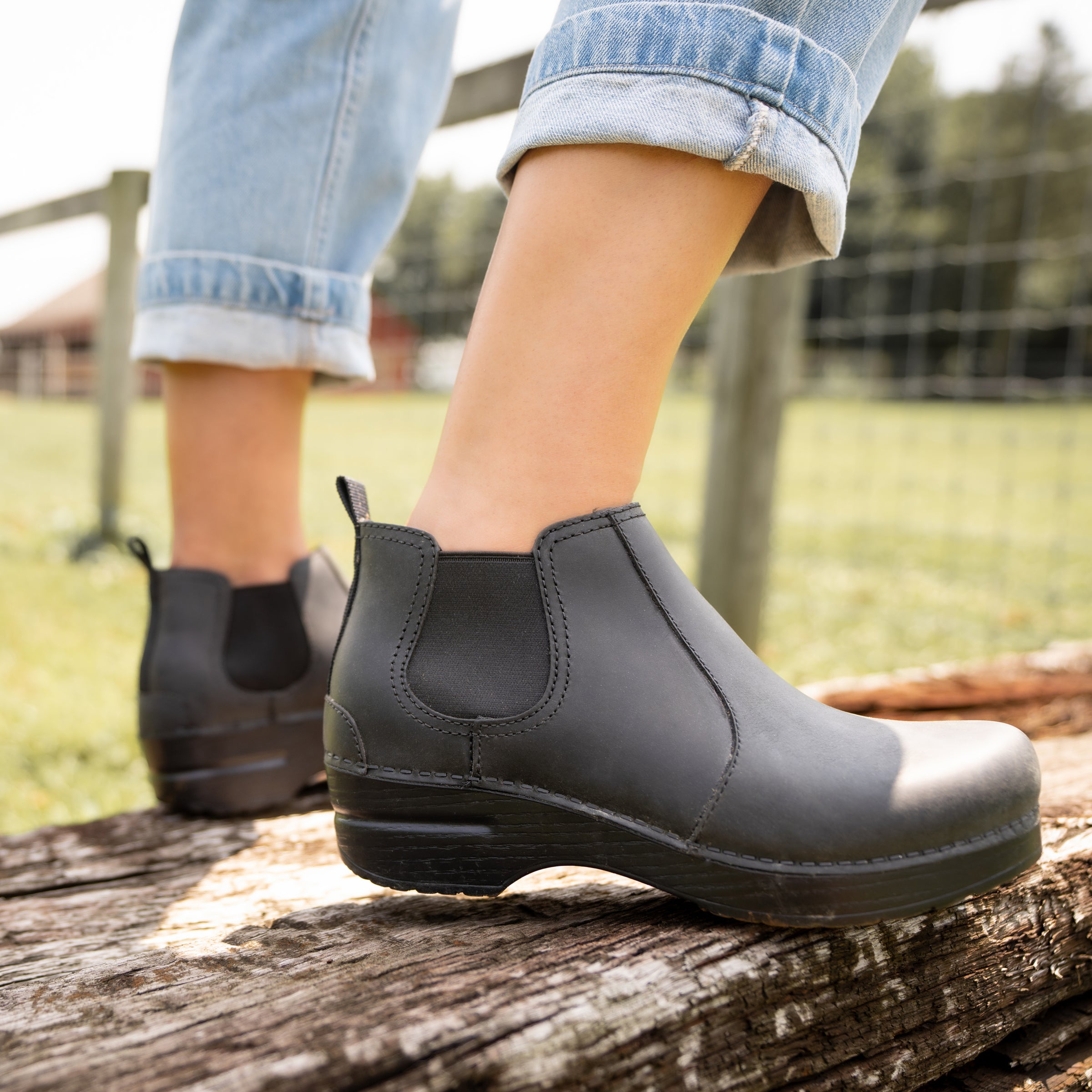 Frankie Black Oiled Leather Boots for Men