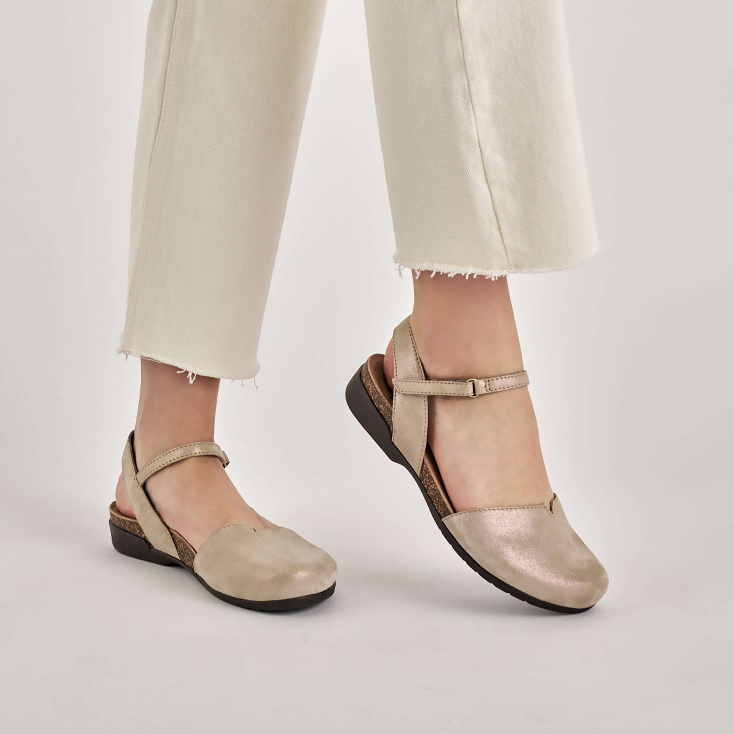 Sparkle Suede Shoes in Beige