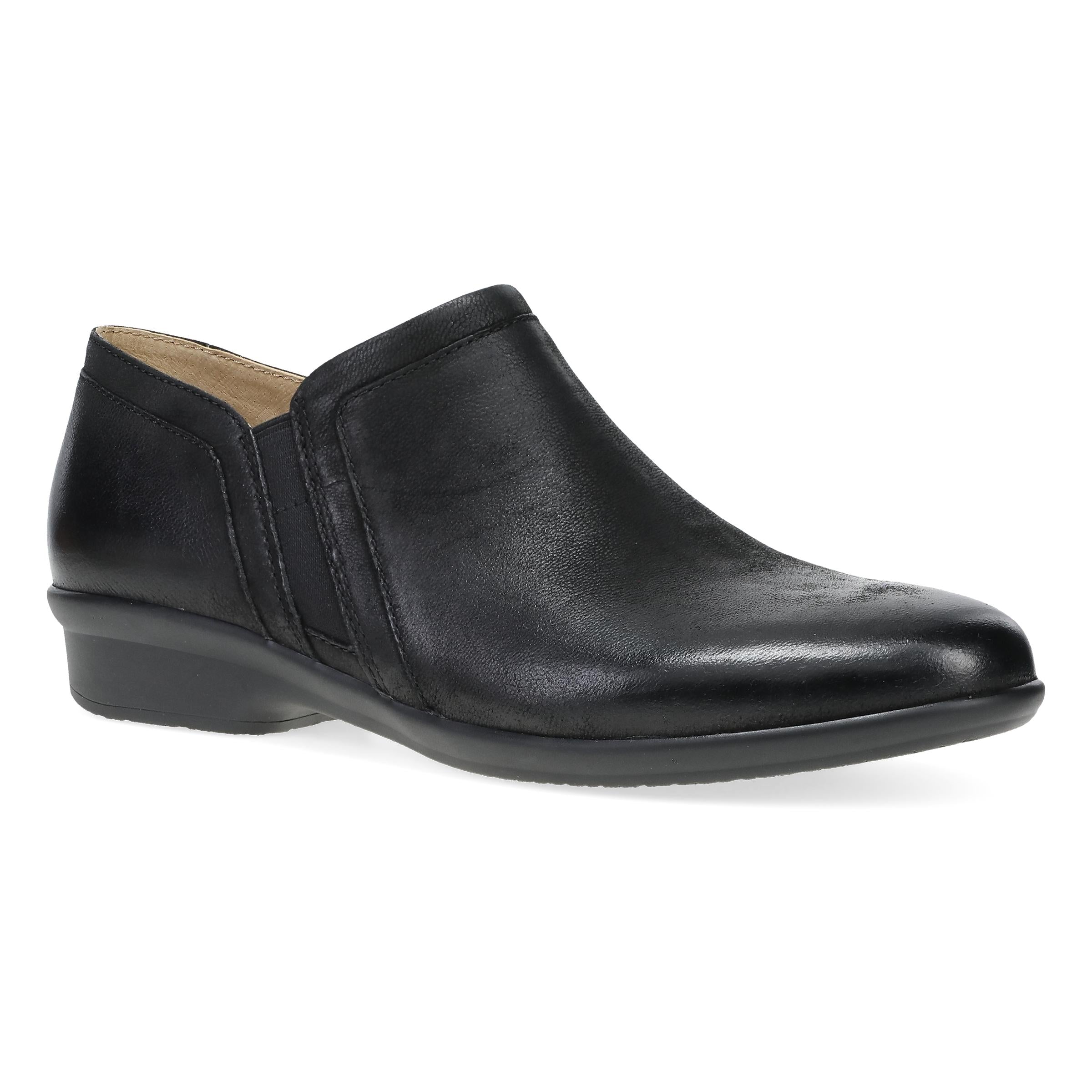 Cheryl Burnished Nubuck Wide Black Shoes