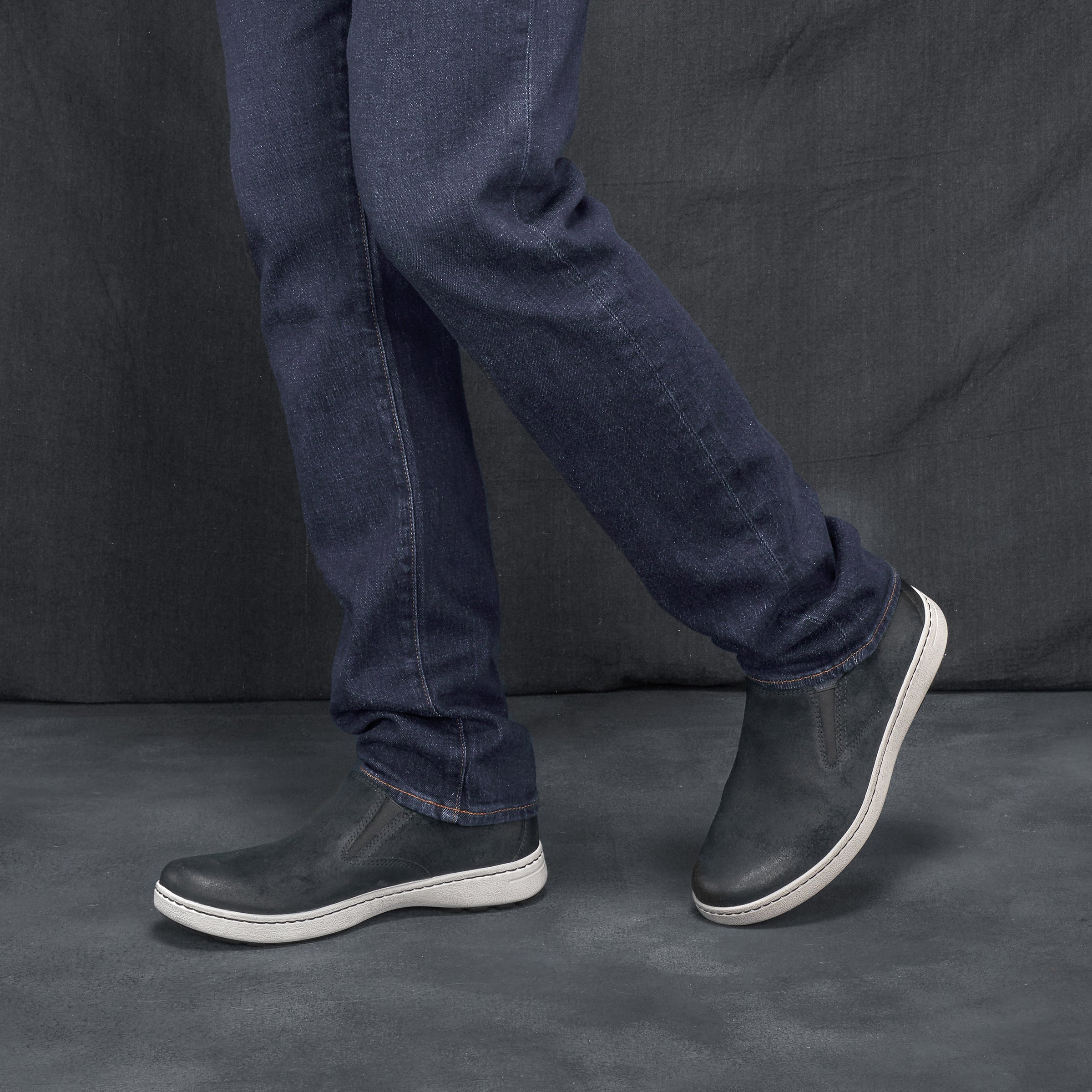 Black Burnished Suede Shoes by Trent