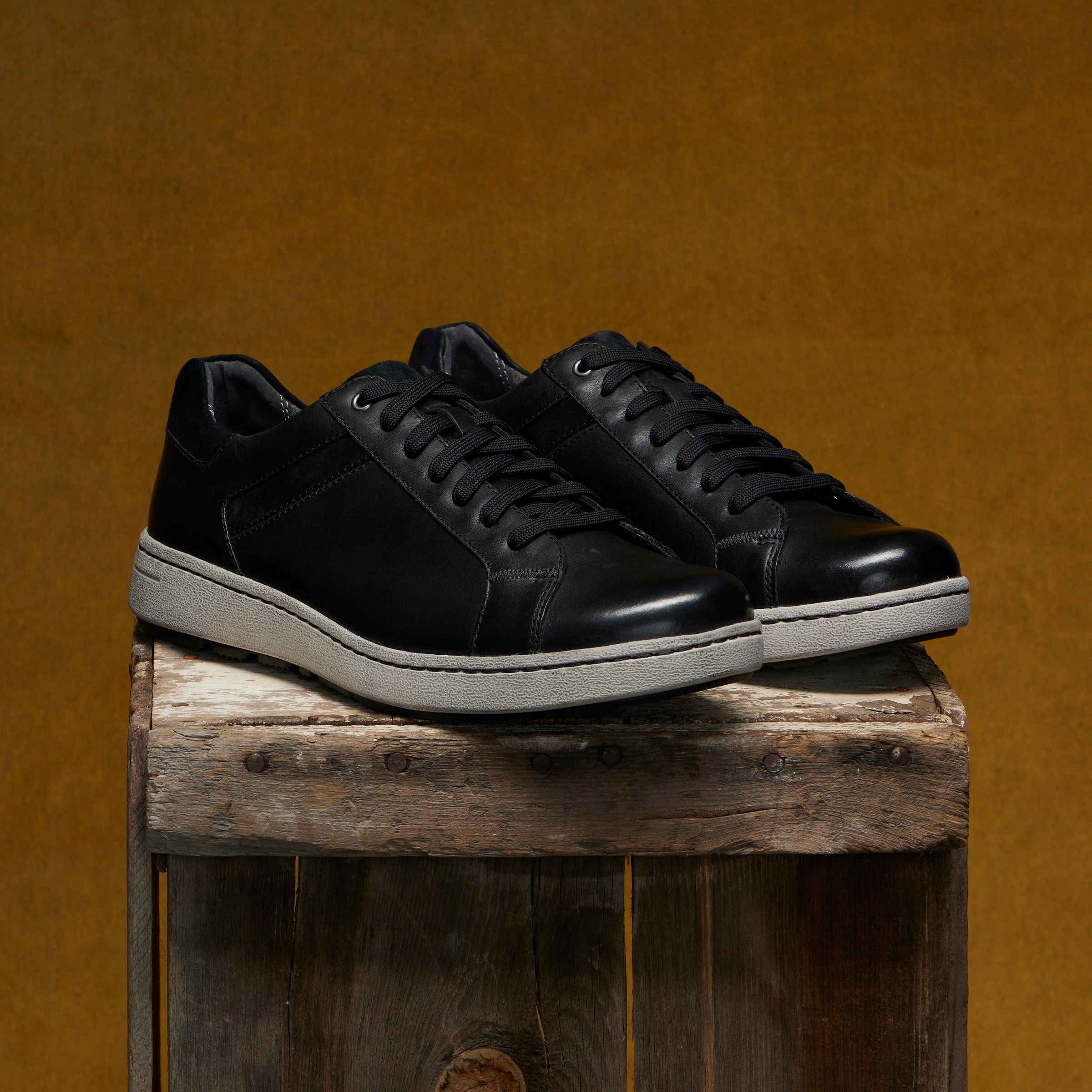 Trevor Black Burnished Calf Leather Shoes