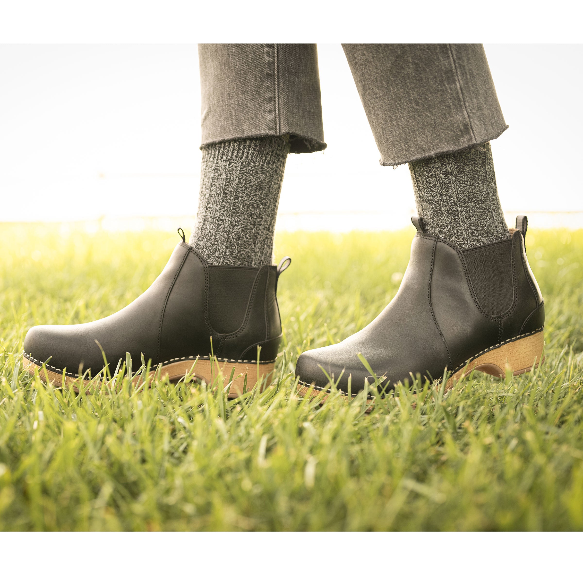Becka Black Oiled Leather Pull-Up Boots