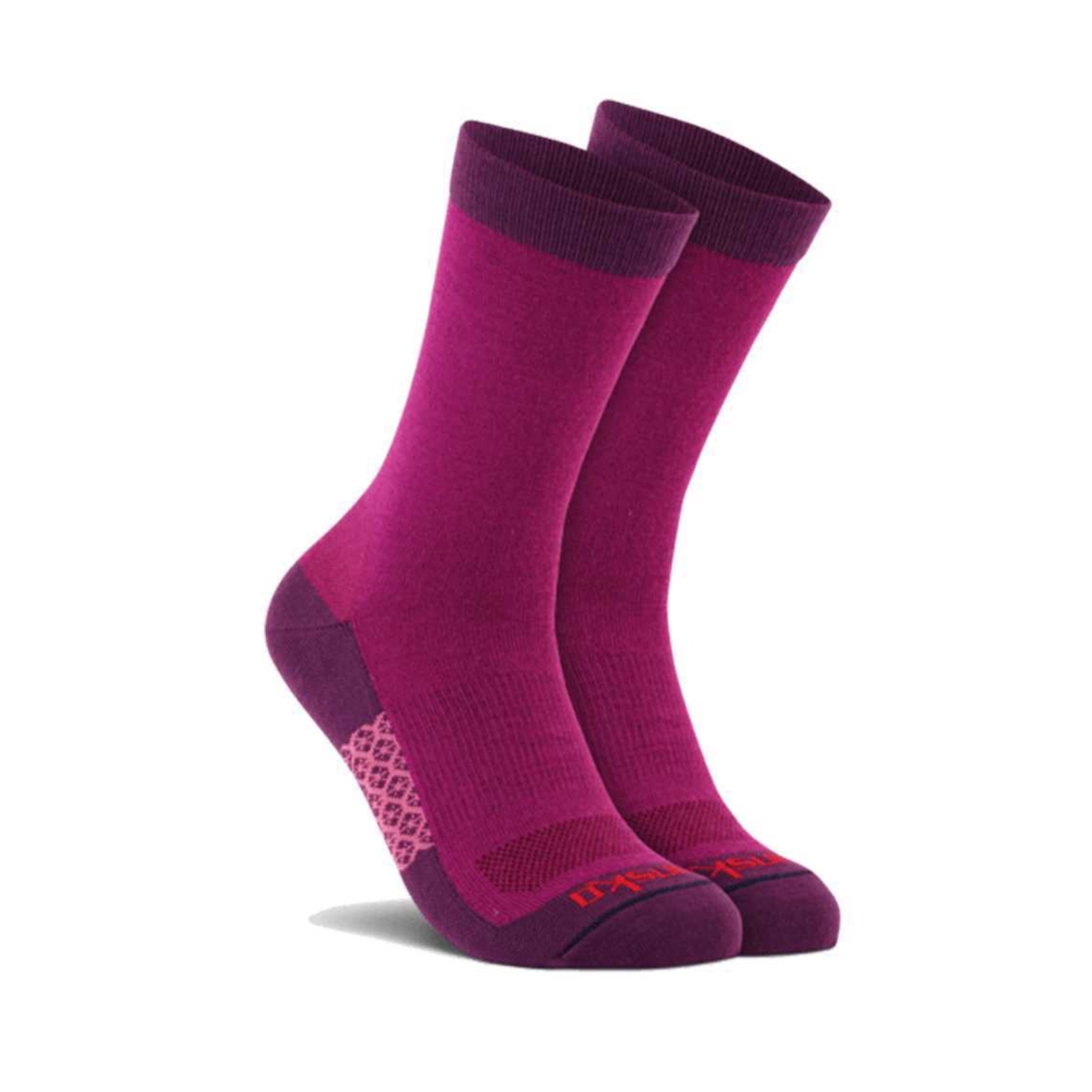 Purple Merino Wool Crew Socks for Comfort