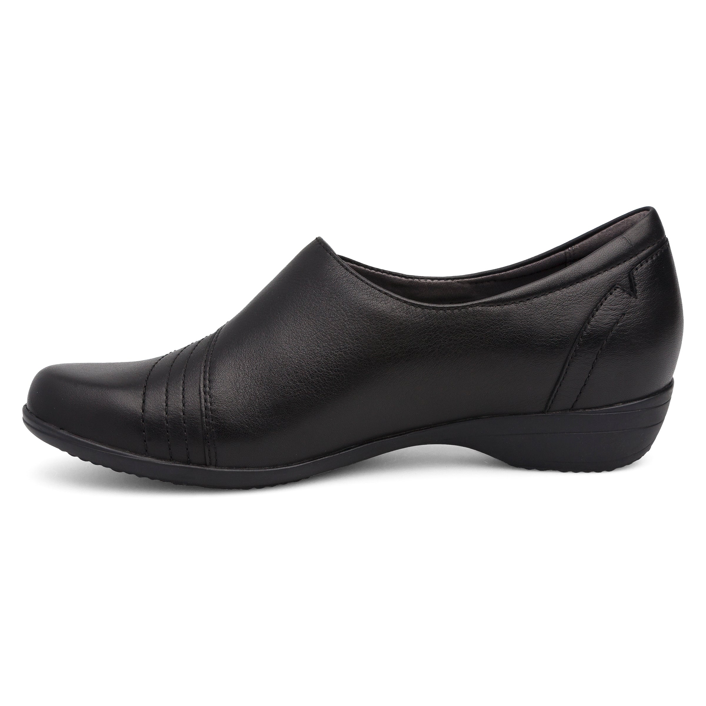 Franny Black Leather Wide Shoes