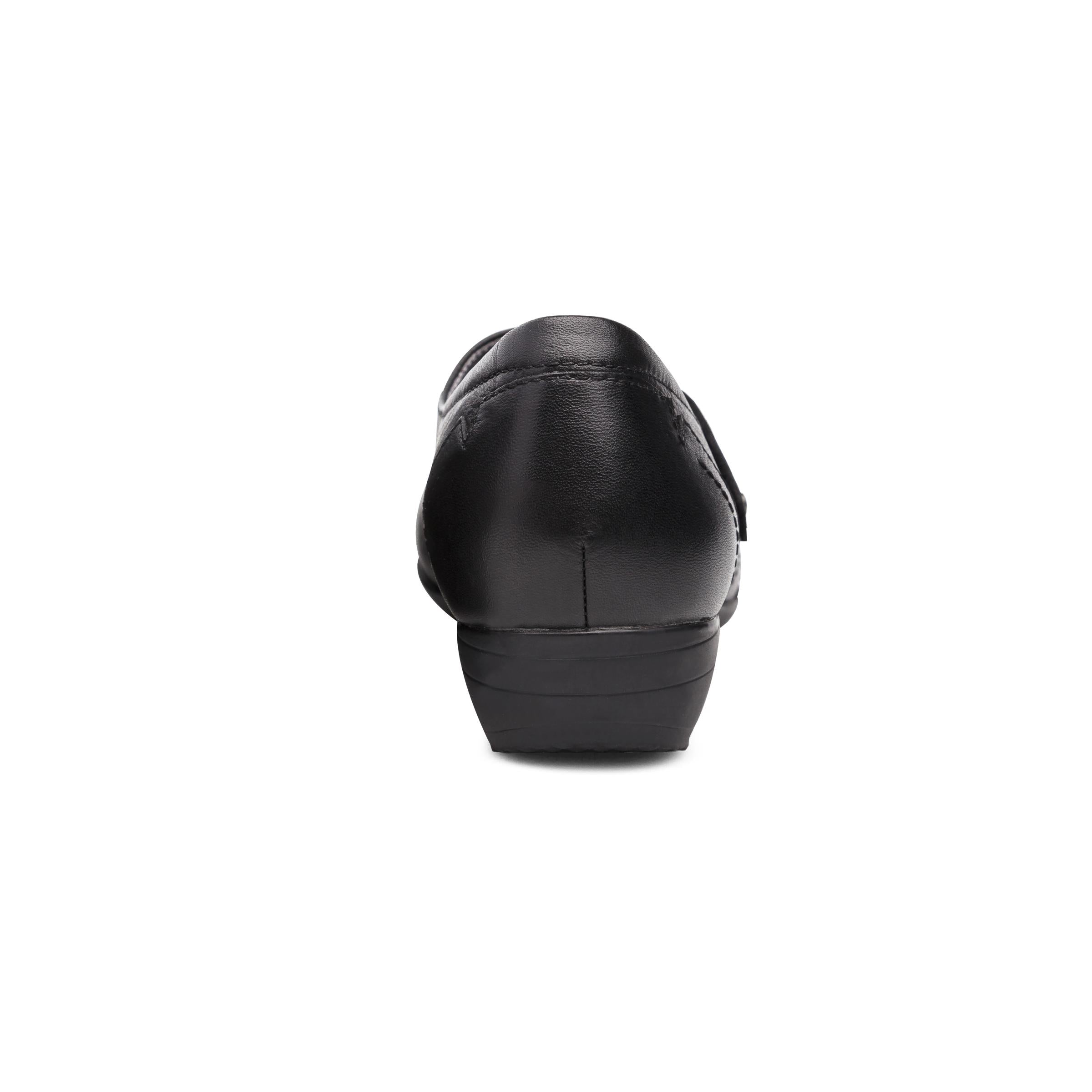 Franny Black Leather Wide Shoes