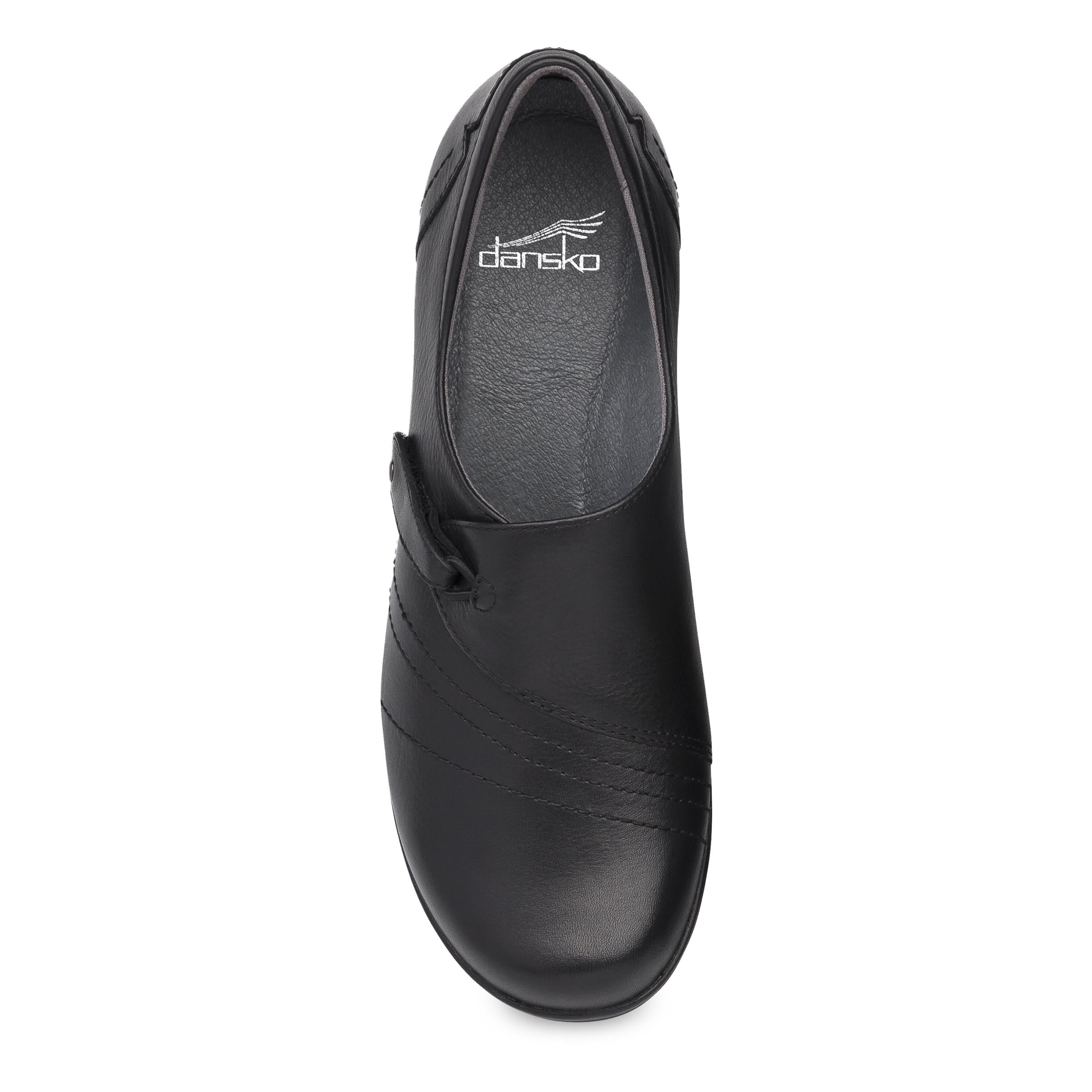Franny Black Leather Wide Shoes